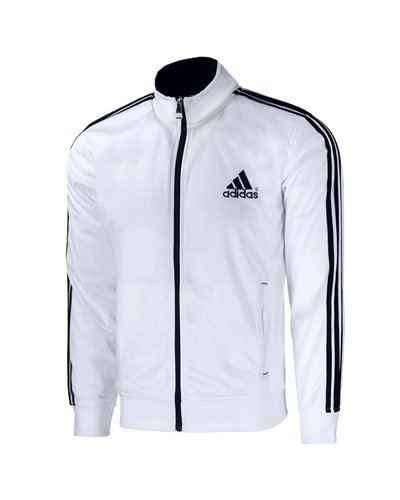 Adidas Two Tone 3-Stripe Tricoat Track Set Jacket & Pants Black/White