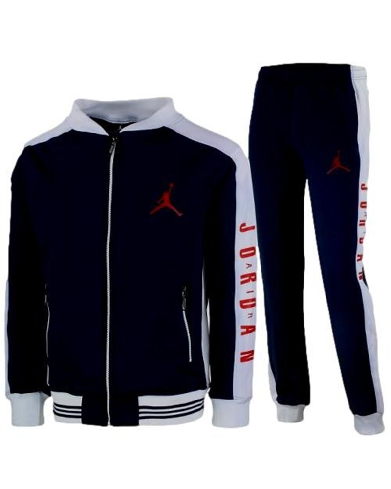 Nike Jordan Men's Cotton Zip Jacket & Pants Set Black/White