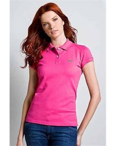 Lacoste Womens Classic Short Sleeve Polo Shirt - Hot Pink