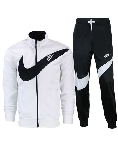 Nike Sportswear Swoosh  2 Piece Tracksuit White/Black