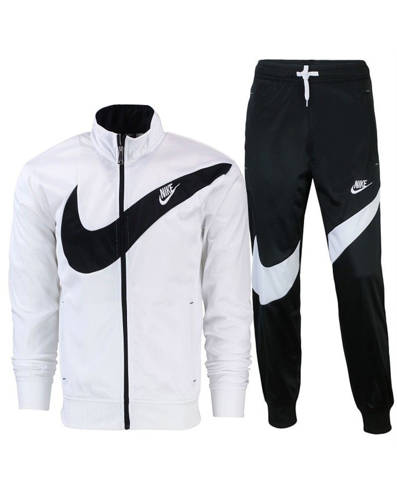 Nike Sportswear Swoosh  2 Piece Tracksuit White/Black