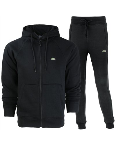 Lacoste  Full Zip-Up Hoodie & Pants Set Black