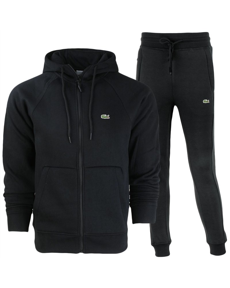 Lacoste  Full Zip-Up Hoodie & Pants Set Black