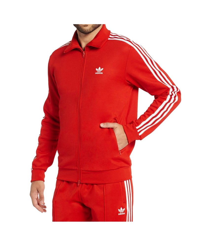 Adidas 3-Stripe Tricoat Track Set Jacket & Pants Red