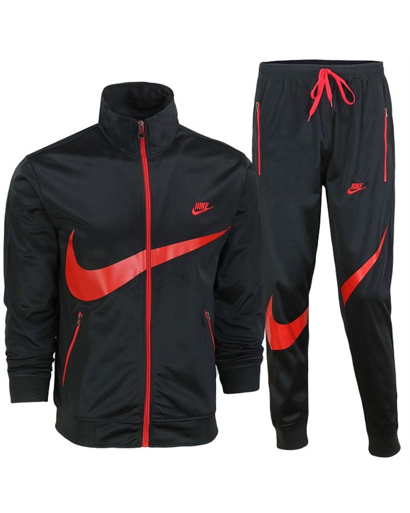 Nike Sportswear Swoosh  2 Piece Tracksuit Black/Red