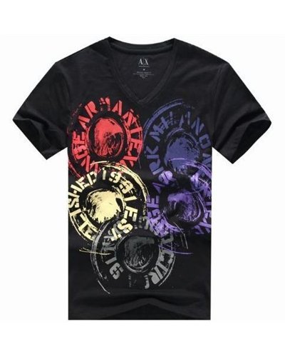 Armani Men's AX Tee Shirt In Black  New For 2017