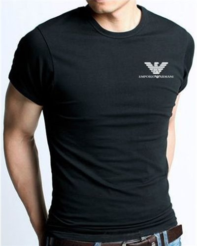 Armani Men's Crew Tee Shirt   Black