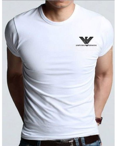 Armani Men's Crew neck Tee Shirt White