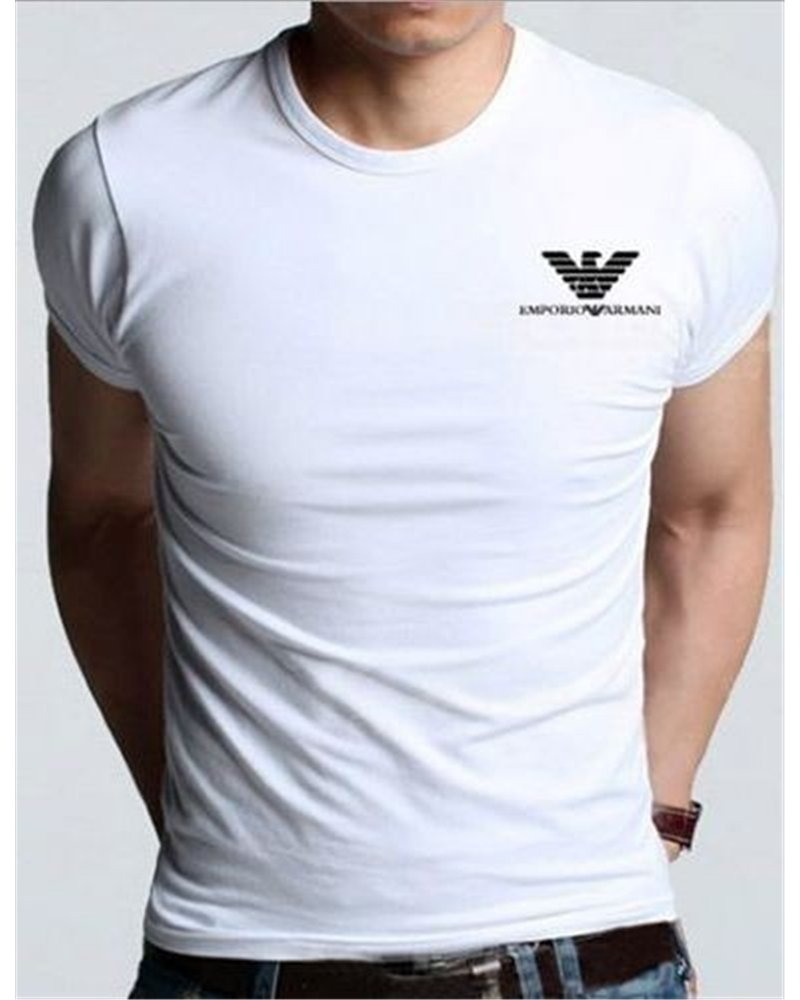 Armani Men's Crew neck Tee Shirt White