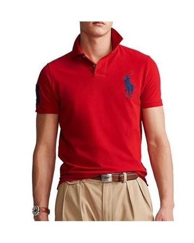 Polo Ralph Lauren Men's Custom-Fit Big Pony Mesh Polo Shirt - Black