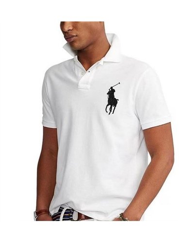 Polo Ralph Lauren Men's Custom-Fit Big Pony Mesh Polo Shirt - Black