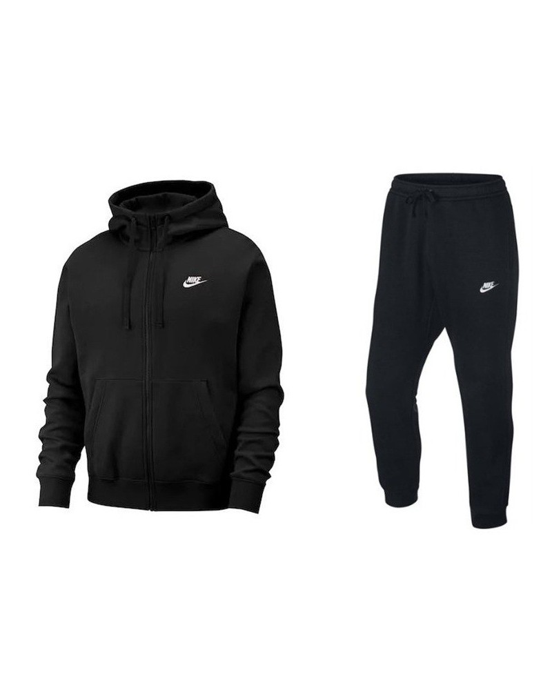 Nike Sportswear Club Fleece Men's Full Zip Hoodie & Pants Set Black