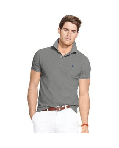 Polo Ralph Lauren  Men's Classic-Fit  Polo Shirt Heather Grey