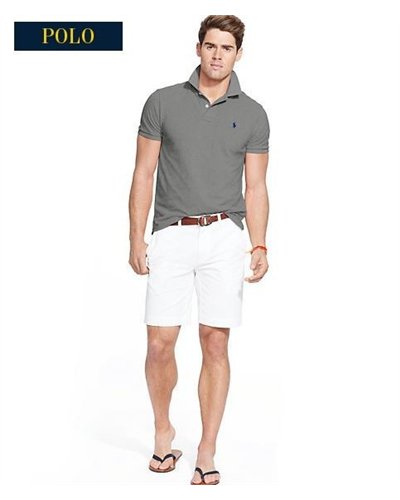 Polo Ralph Lauren  Men's Classic-Fit  Polo Shirt Heather Grey