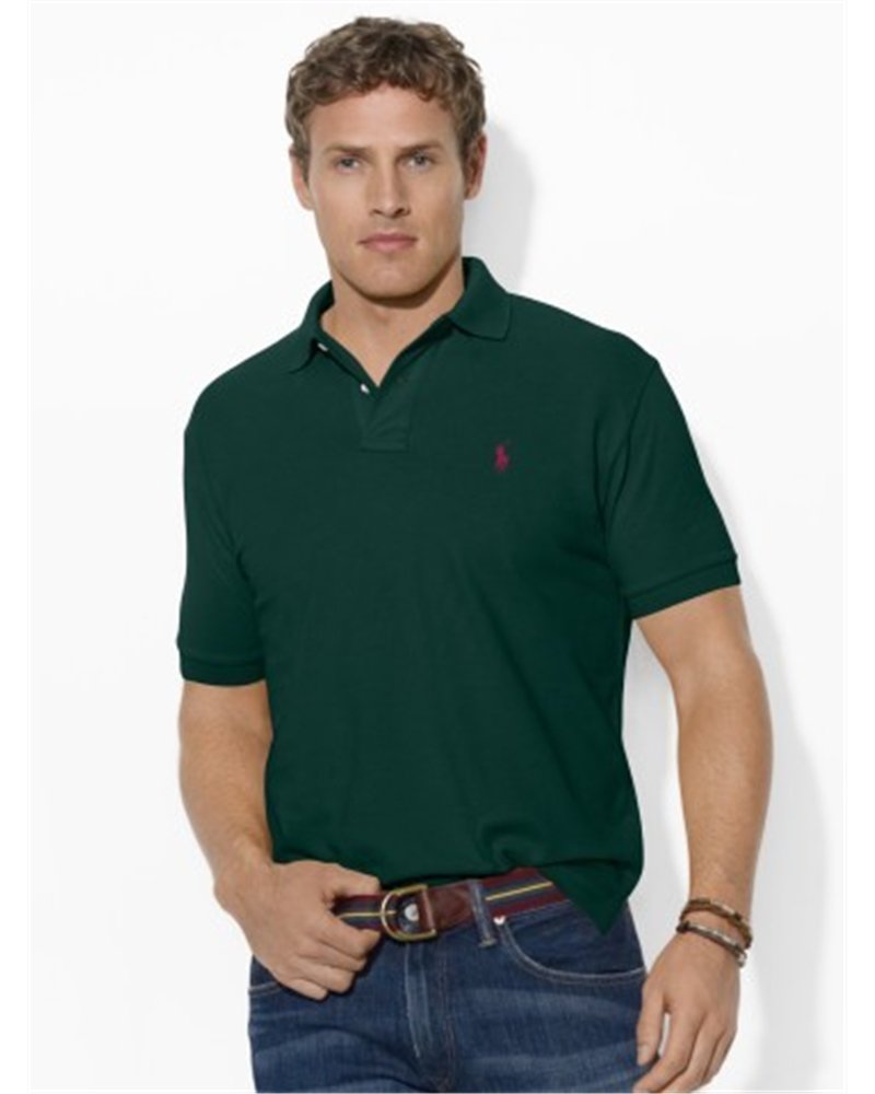 Polo Ralph Lauren Classic-Fit Mesh Polo Black Red Pony
