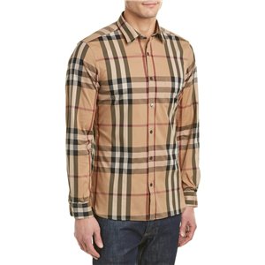 Burberry Brit Men's Long Sleeve Check Shirt Carmel