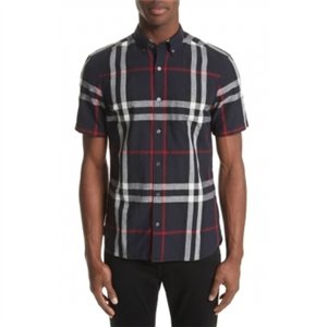 Burberry Men's Exploded Check Short-Sleeve Shirt Black