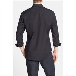 Burberry London Men's  Long Sleeve  Check Inner Collar  Black