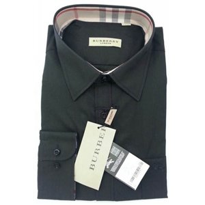 Burberry Britt Men's  Long Sleeve  Check Inner Collar  Black