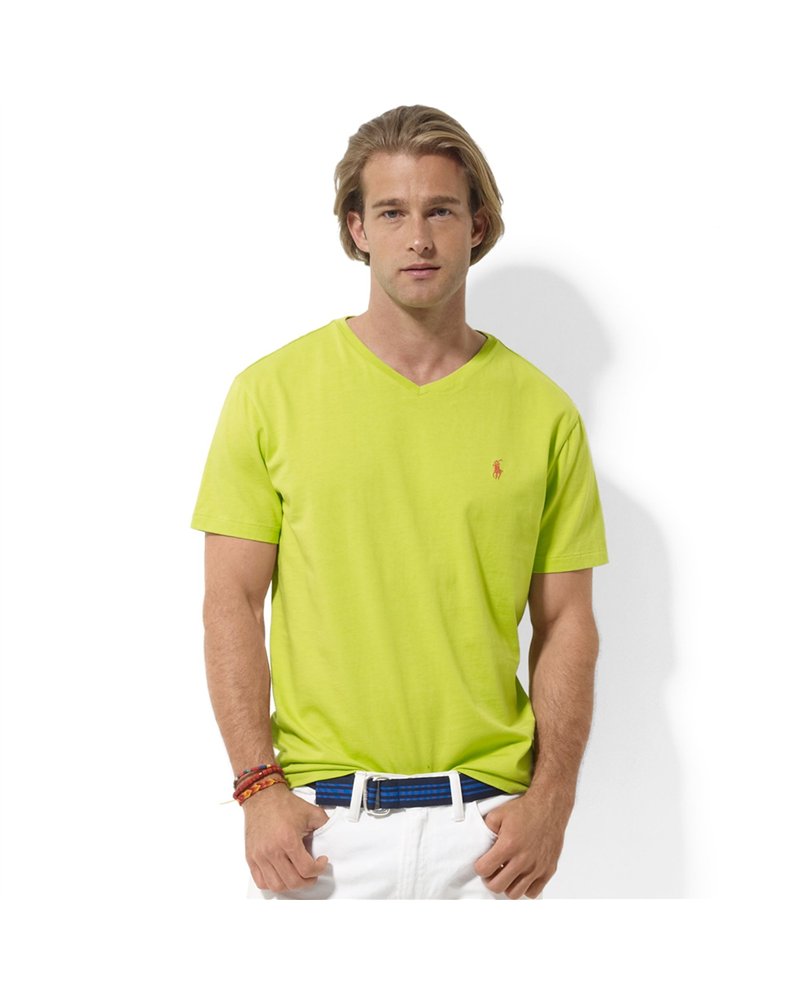Ralph Lauren Men's  V Neck T Shirt  Marthon Green