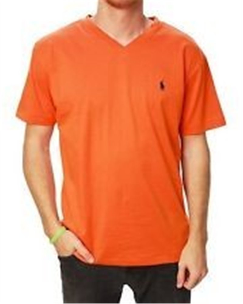 Ralph Lauren V Neck T Shirt  Orange