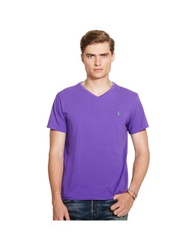 Ralph Lauren V Neck T Shirt  Purple