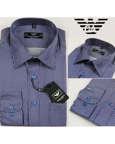 Armani Men's Navy Stripe Button Down Shirt