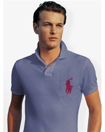 Ralph Lauren Big Pony 3 Short Sleeve Polo Shirt - Sky/RedHrse