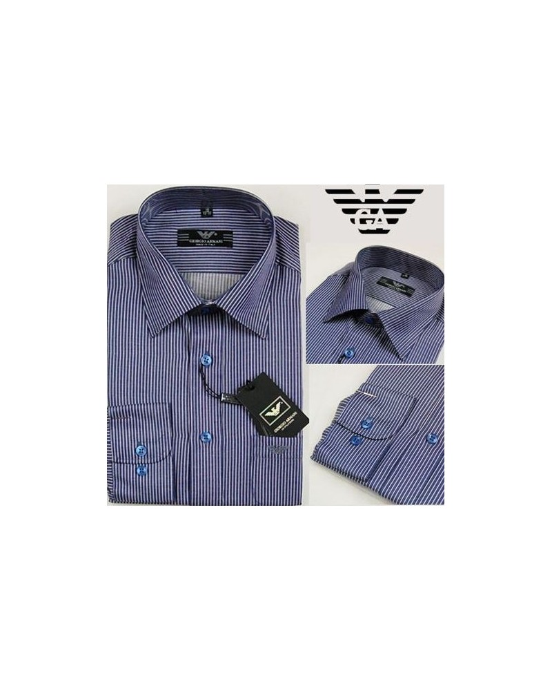 Armani Men's Navy Stripe Button Down Shirt