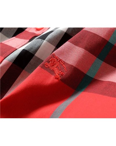 Burberry Men's  Exploded Check Short-Sleeve Shirt Red