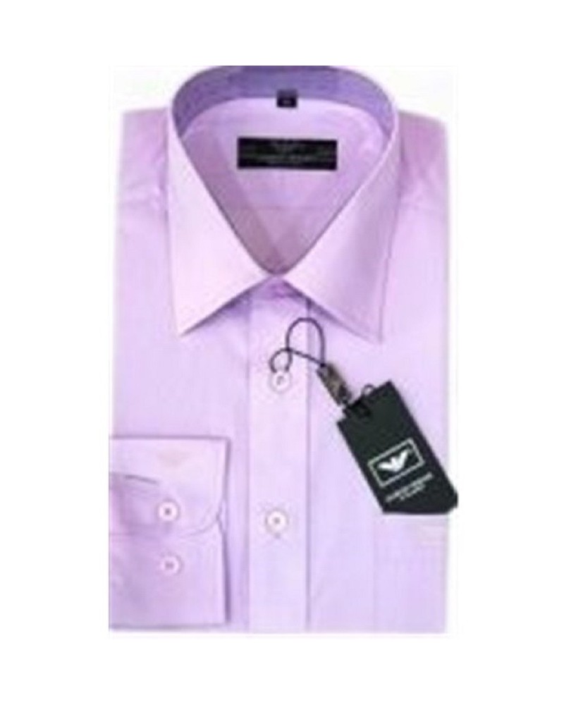 Armani Men's Solid Lavender Cotton Button Down Shirt