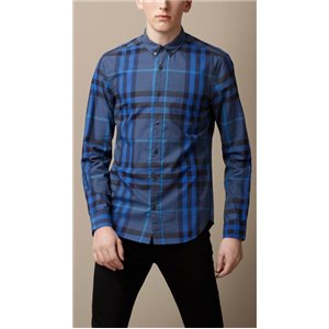 Burberry Check Stretch Cotton-Blend Shirt