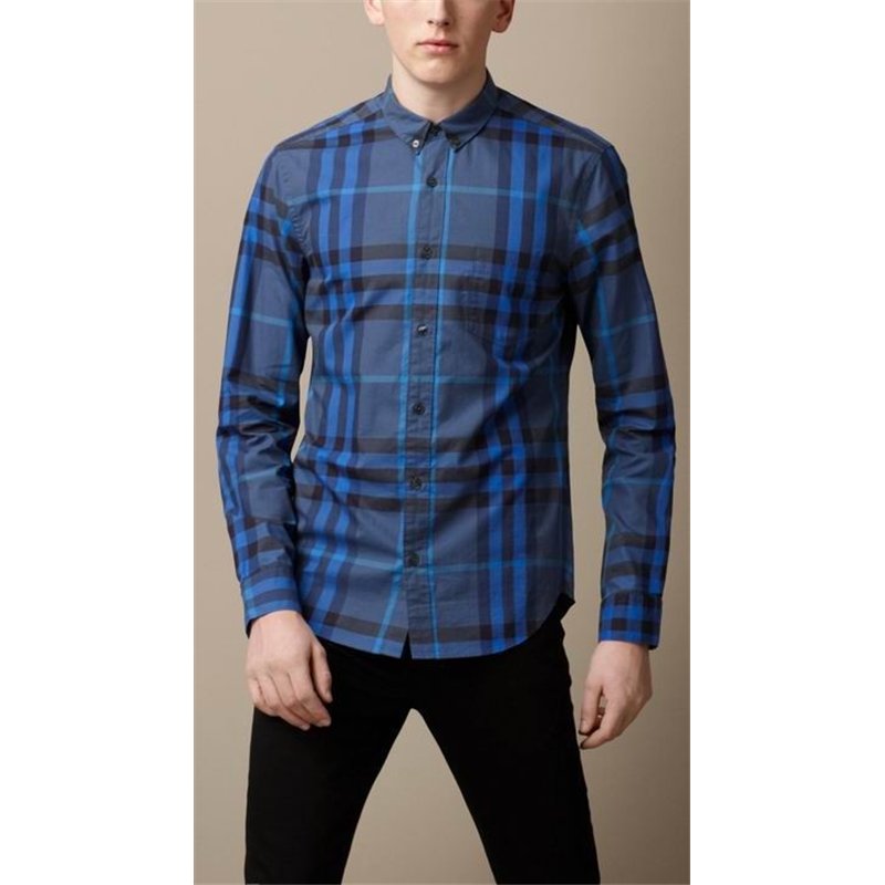 Burberry Check Stretch Cotton-Blend Shirt