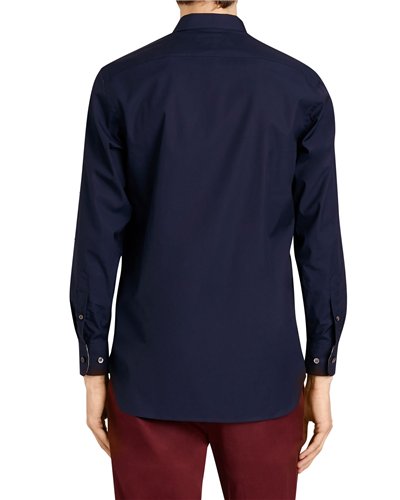 Burberry Britt Men's Long Sleeve  Check Inner Collar Navy