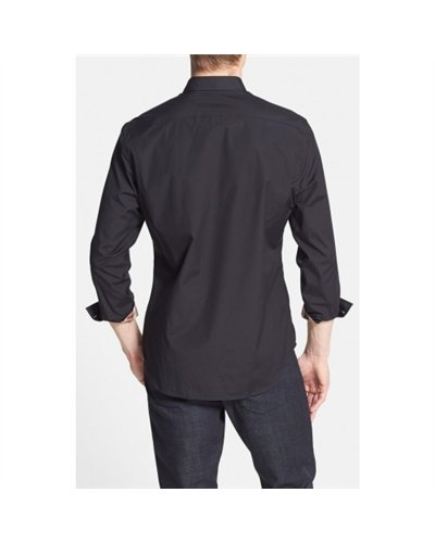 Burberry Britt Men's  Long Sleeve  Check Inner Collar  Black
