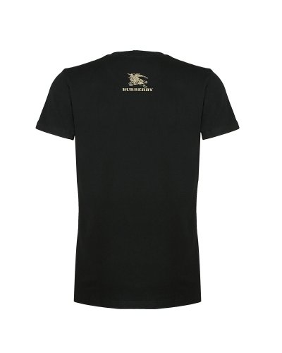 Burberry Men's Crew Neck Graphic Cotton T-Shirt Black