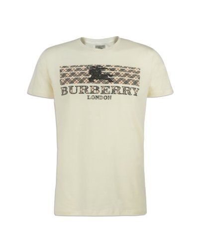 Burberry Men's Crew Neck Graphic Cotton T-Shirt wHITE