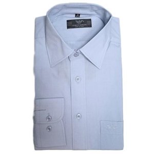 Giorgio Armani Men's Solid  Blue Cotton Button Down Shirt