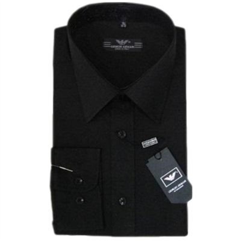 Giorgio Armani Men's  Solid Black Button Down Shirt