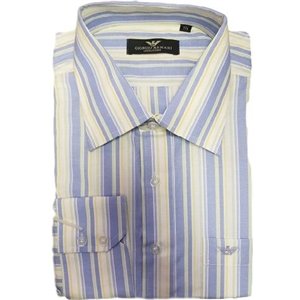 Armani Blue Multi Color Stripe Button Down Shirt Final Sale