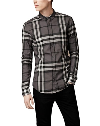 Burberry Brit  Men's Cotton Check Button Down Shirt