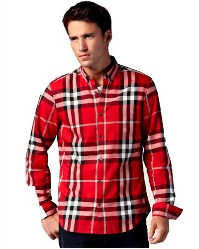 Burberry Brit  Men's Cotton Nova Check Button Down Shirt