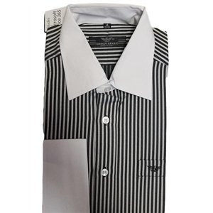 Armani  Men's Striped W White  Collar  Button Down Shirt Final Sale