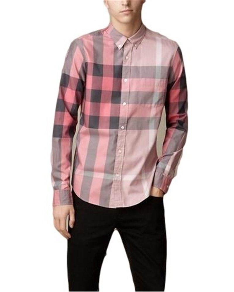 Burberry Brit Men's Check Stretch Cotton- Shirt