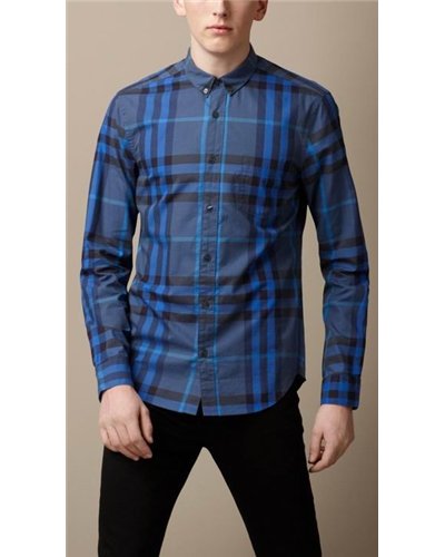 Burberry Check Stretch Cotton-Blend Shirt