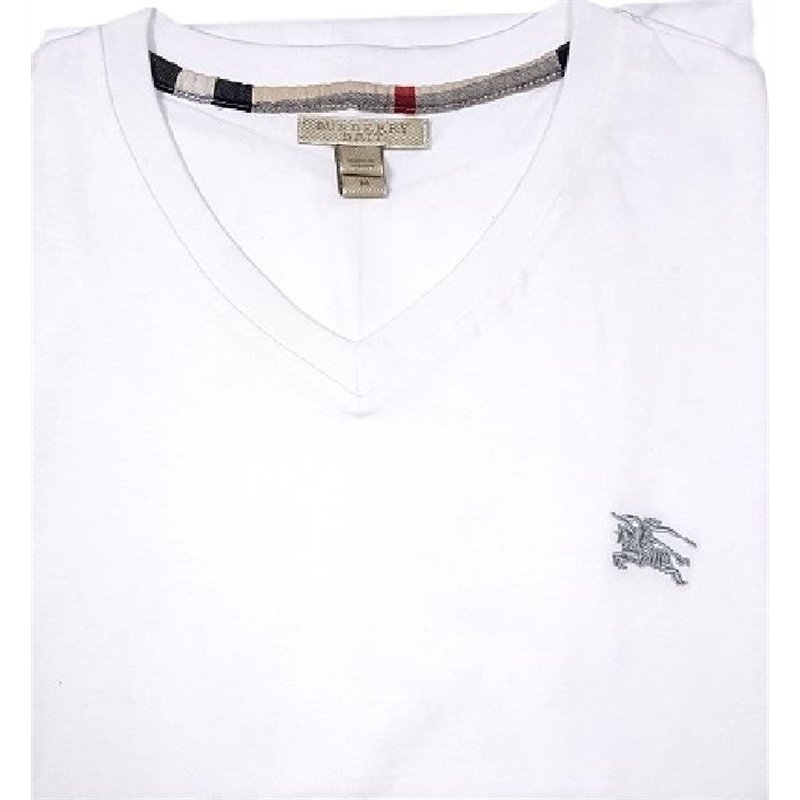 Burberry Brit Men's Lindon Cotton V-Neck Tee in White