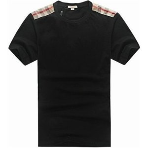 Burberry Men's   Crew Neck  Check Graphic Cotton T-Shirt