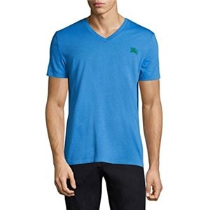 Burberry Brit Men's Lindon Cotton V-Neck Tee in Chalk Blue
