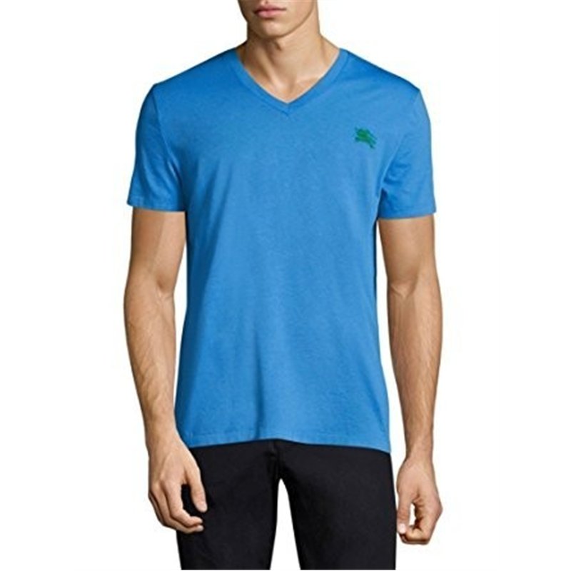 Burberry Brit Men's Lindon Cotton V-Neck Tee in Chalk Blue
