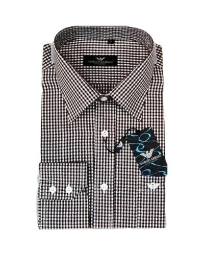 Armani Men's  Check Cotton Button Down Shirt